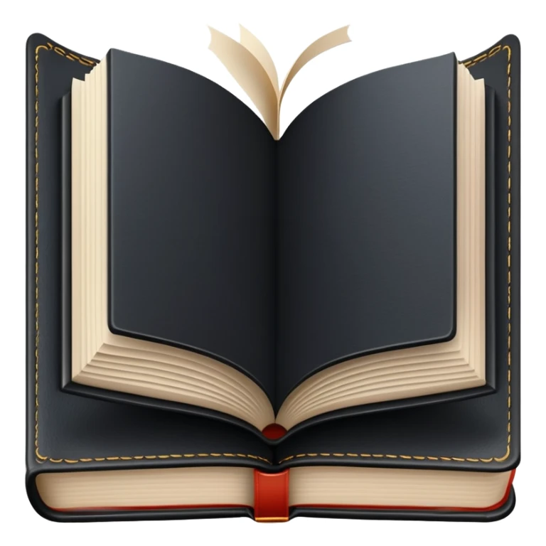 Open black book sticker