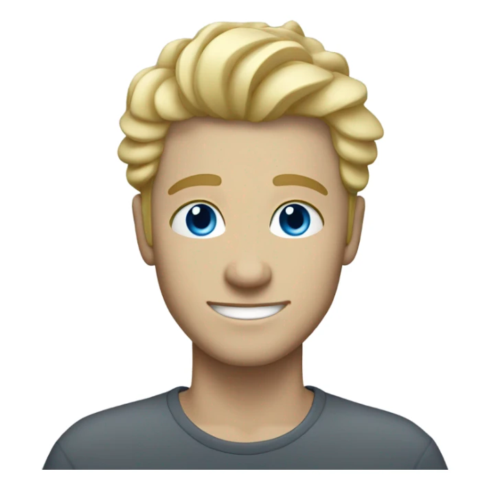 light curl blonde man blue eyed white skin sticker