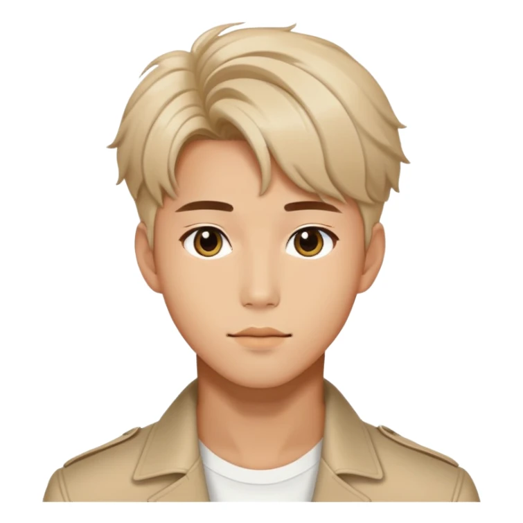 Handsome K-pop male idol face with stylish hair sticker