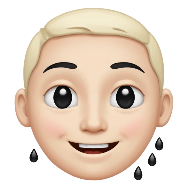 Smiley qui sourit avec des cœur noir et des larmes  sticker