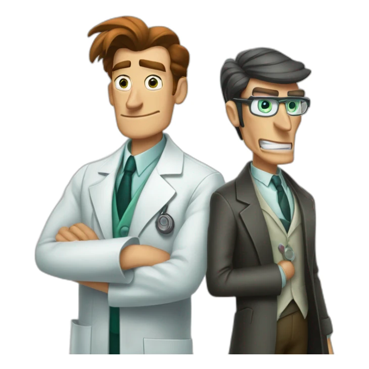 agent perry and doctor doofenshmirtz sticker