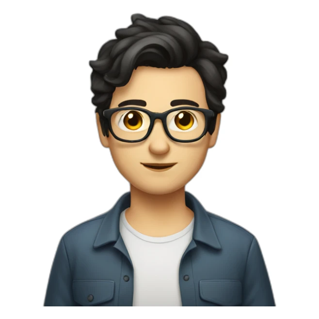 italian geek, short dark hair, plump sticker