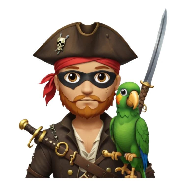 pirate and parrot sticker