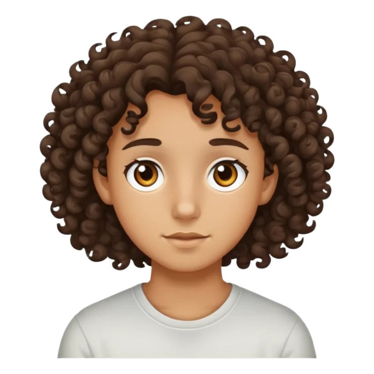 tan teenager with curly dark brown hair sticker