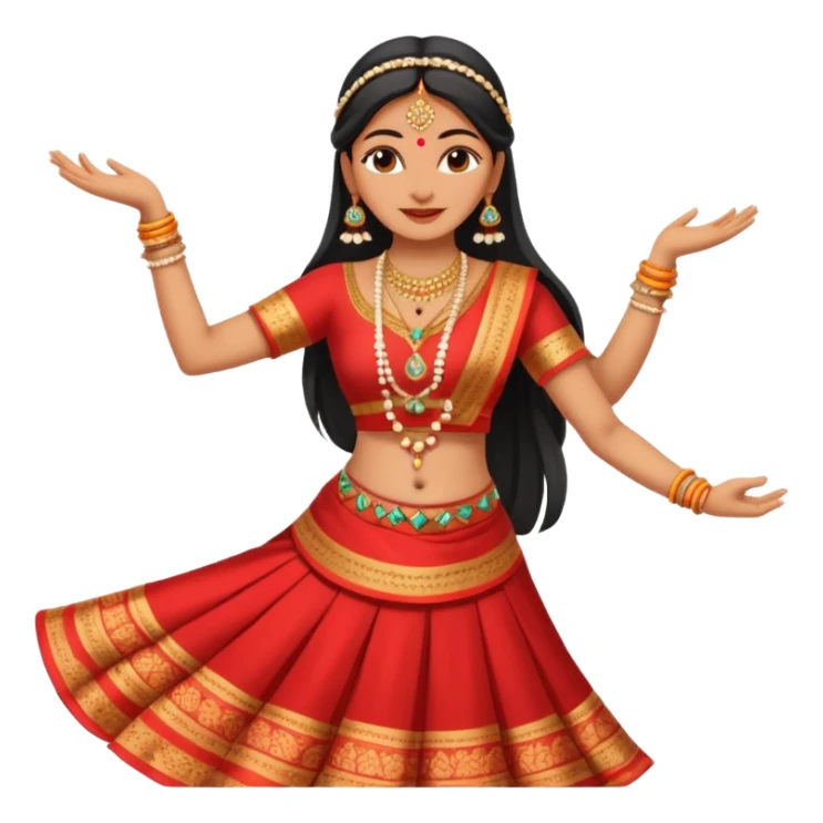 Indian woman in traditional clothes dances.  format portrait sticker