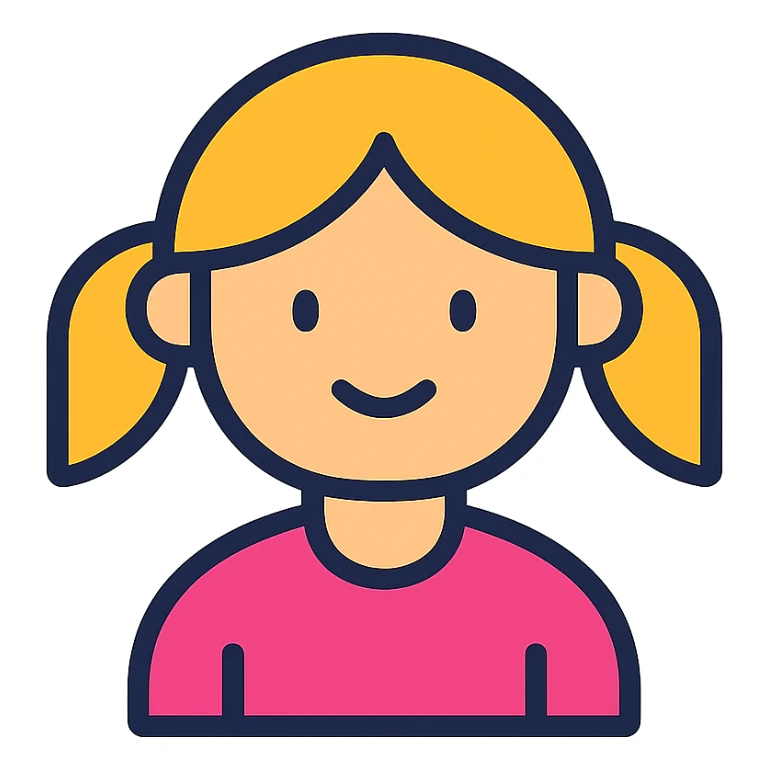 a girl in a color outline icon style sticker