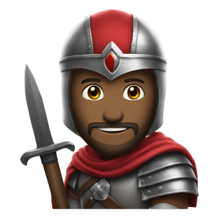 make an emoji like this 🧙🏻‍♂ but instead the guy without a beard and also wearing Crusaders clothing and a helmet plus with a sword and shield.🧙🏻‍♂

 sticker