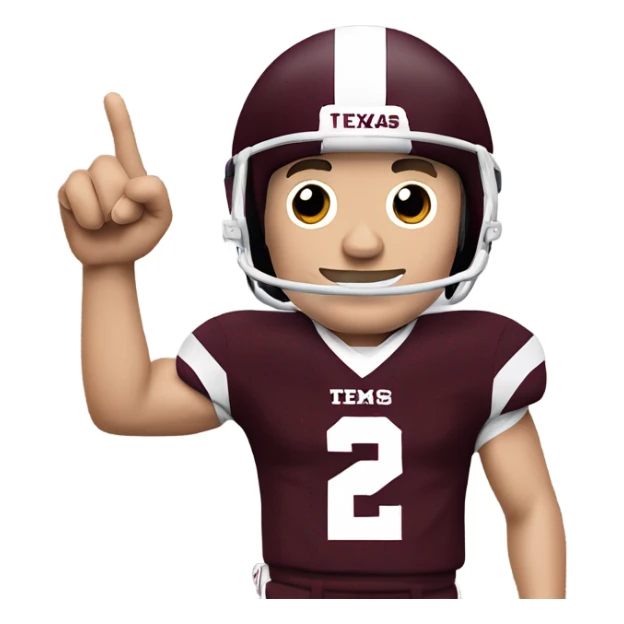 Johnny manziel in a Texas a&m maroon uniform holding up one thumb  sticker