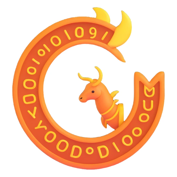 "A minimalistic glowing zodiac symbol ♓, centered on a dark cosmic background, symbol color #00d9ff, clean design, modern and luminous" sticker