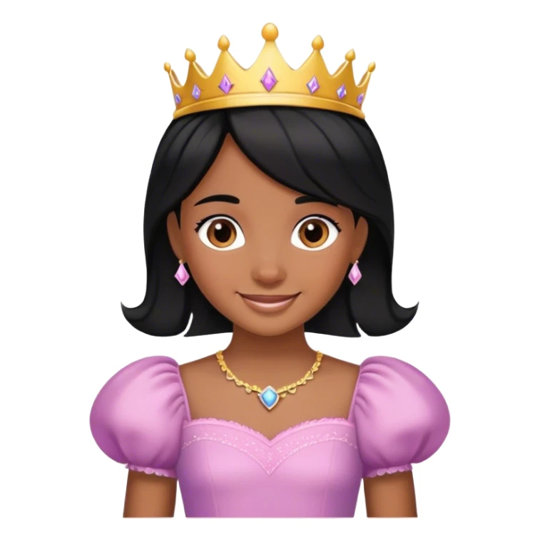 smiling girl with black hair as a princess  sticker