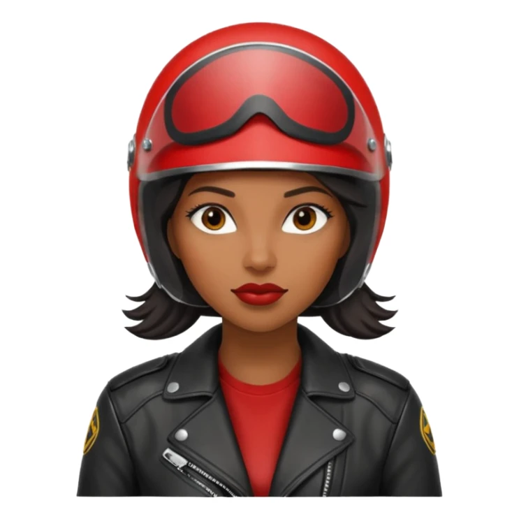 Motorbiker black woman with red leather jacket sticker