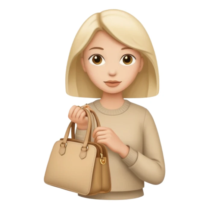beige aesthetic woman bag sticker