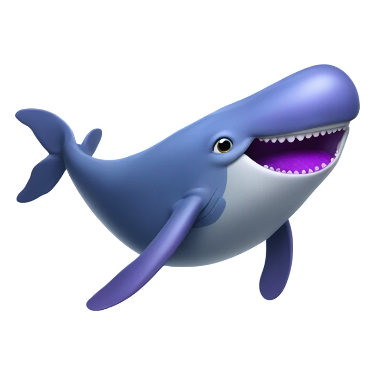 Blue whale purple, open mouth sticker