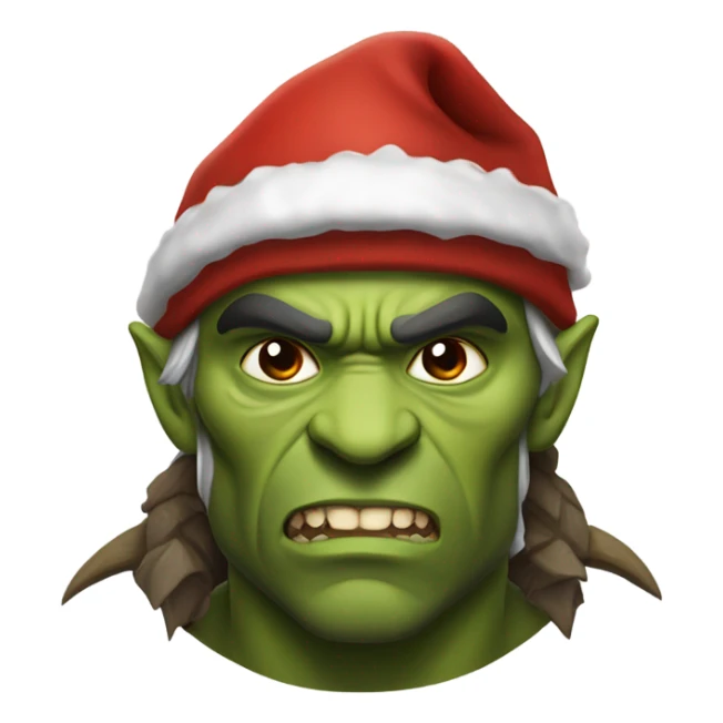 Fierce Orc ranger wearing santa hat sticker
