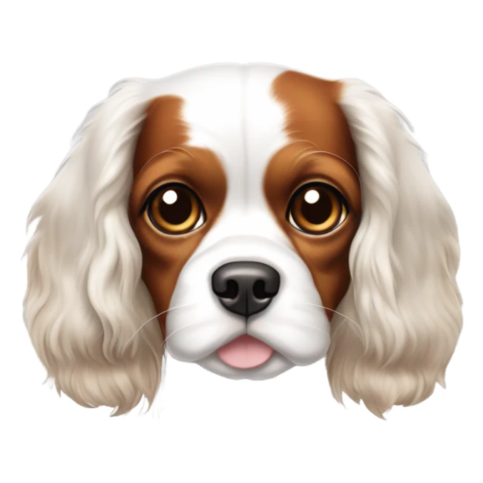 cavalier king charles white and brown with a brown dot in head between ears sticker
