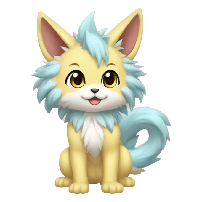 Anthro-Pastel-Fur-Sona-Chibi-Shiny-Fakémon full body sticker