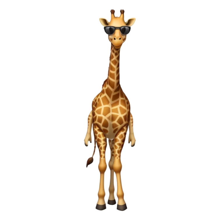 friendly anthropomorphised giraffe in casual clothing, wearing dark sunglasses, walking upright in relaxed pose sticker