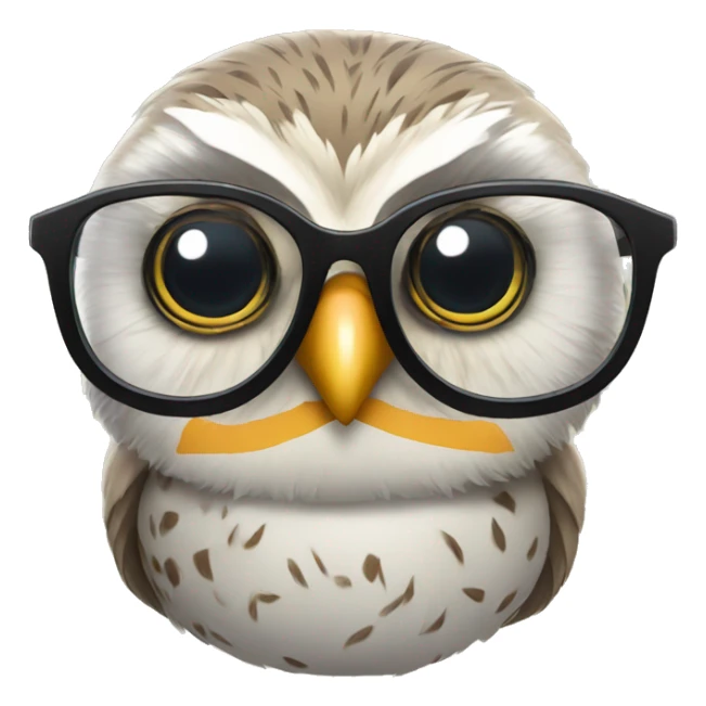 Owl with glasses colorful sticker