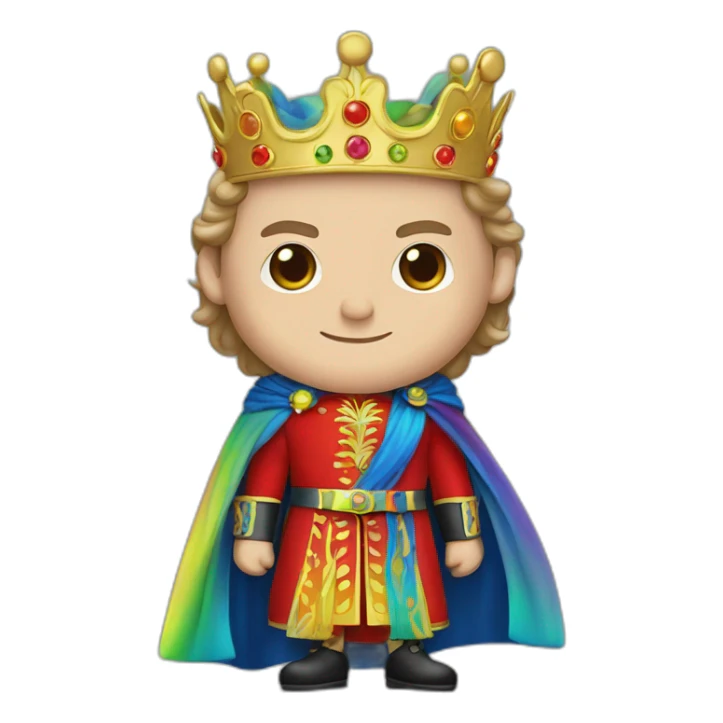 Jonathan Toews as a rainbow king with a royal robe on sticker