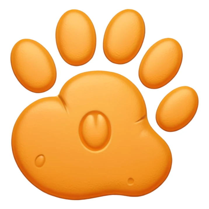 a very light pale pastel yellowy orange pawprint sticker