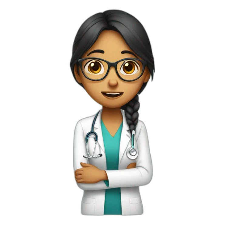 indian girl with glasses sobbing over medical exam sticker