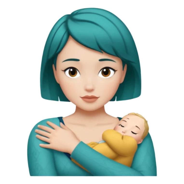 Teal hugs with Belles wording short hair sticker