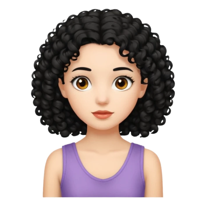girl In Sleeveless, black hair, curley. sticker