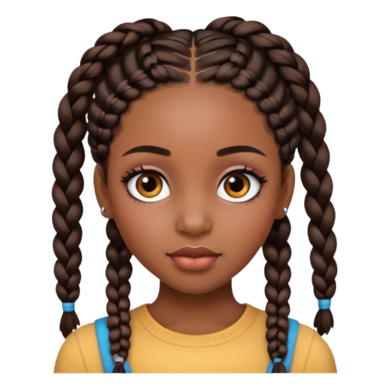 Black girl with makeup and braids  sticker