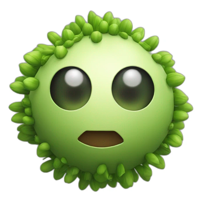 3d sphere with a cartoon young allium Creeper skin texture with grinning eyes sticker