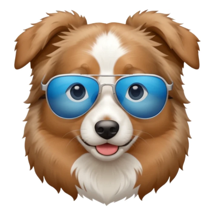 Australian shepherd with sunglasses sticker