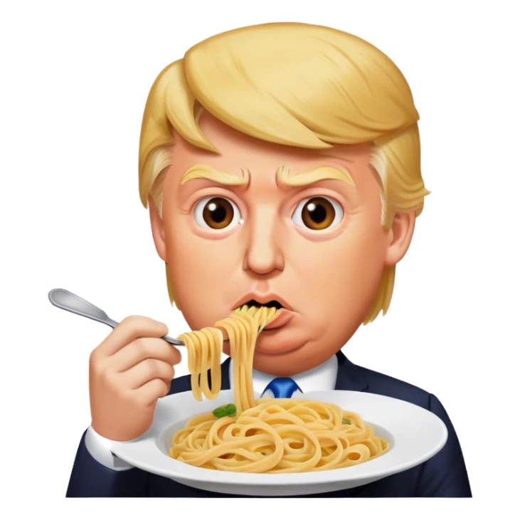 Donald trump eating pasta sticker