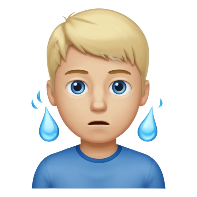 boy with a bad body odor, blond and blue eyes. sticker