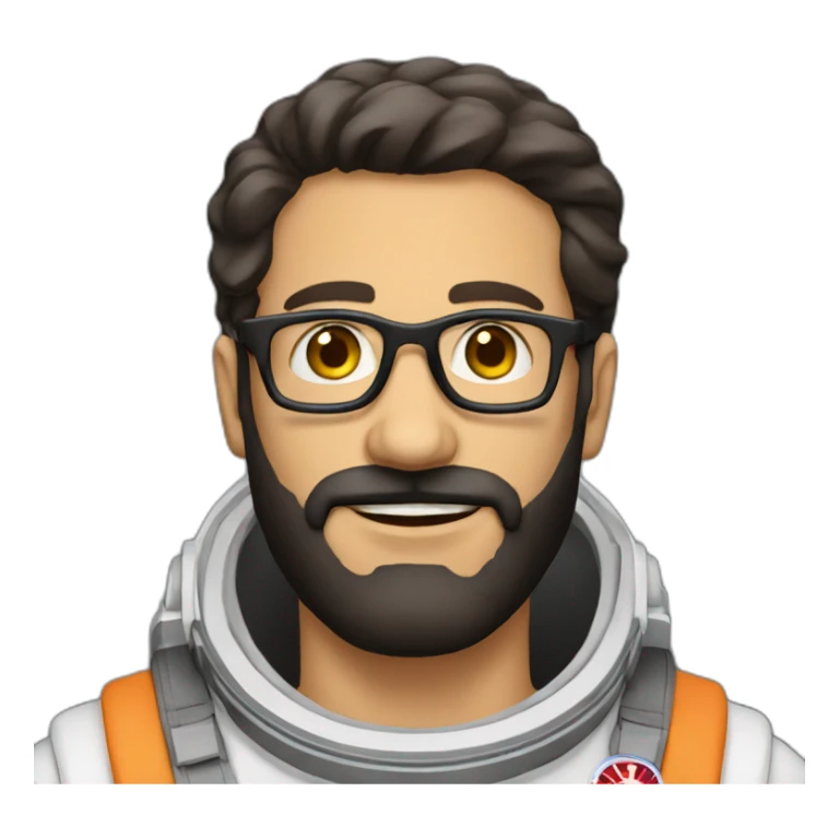 astronaut black-beard caucasian-man glasses sticker