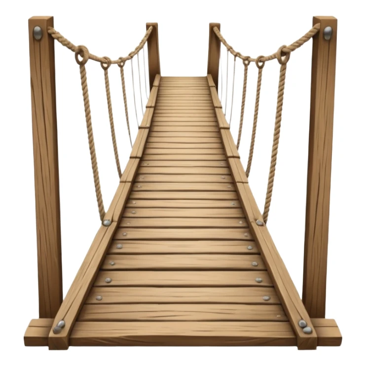 bridge made off rope and wood sticker