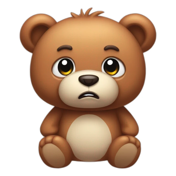 really angry and offended cute cuddly bear toy sticker