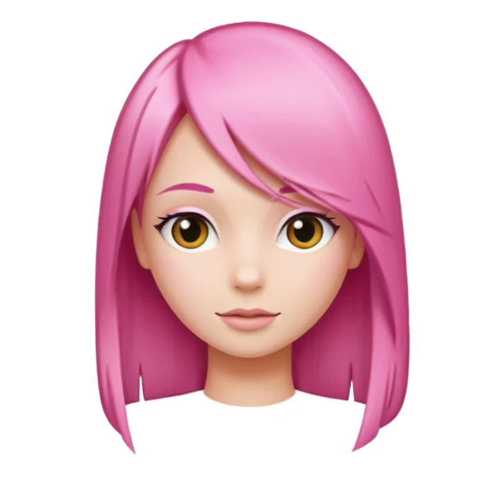 Sleek pink hair sticker