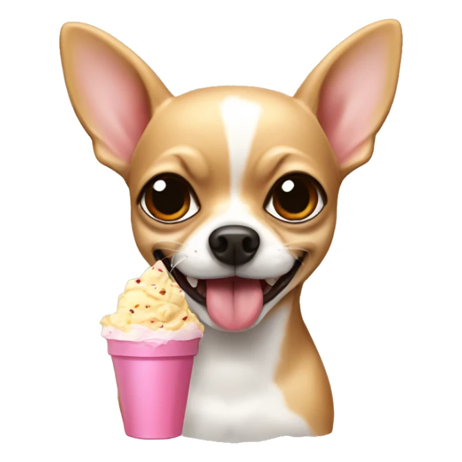 Chihuahua comiendo un helado  sticker