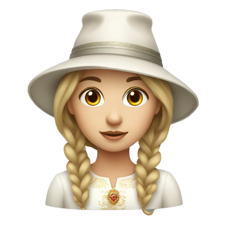 Russian girl wearing Russian hat sticker