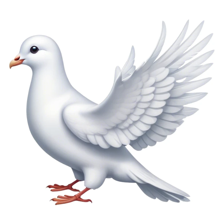 A white dove holds a pacific symbol in its beak sticker