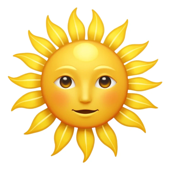 A normal faceless sun with rays of the sun showing sticker