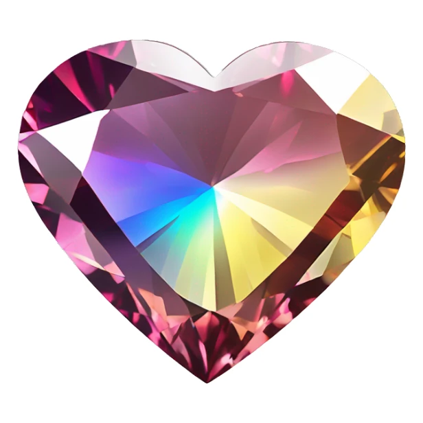 Heart shaped 56-carat mix color diamond sticker
