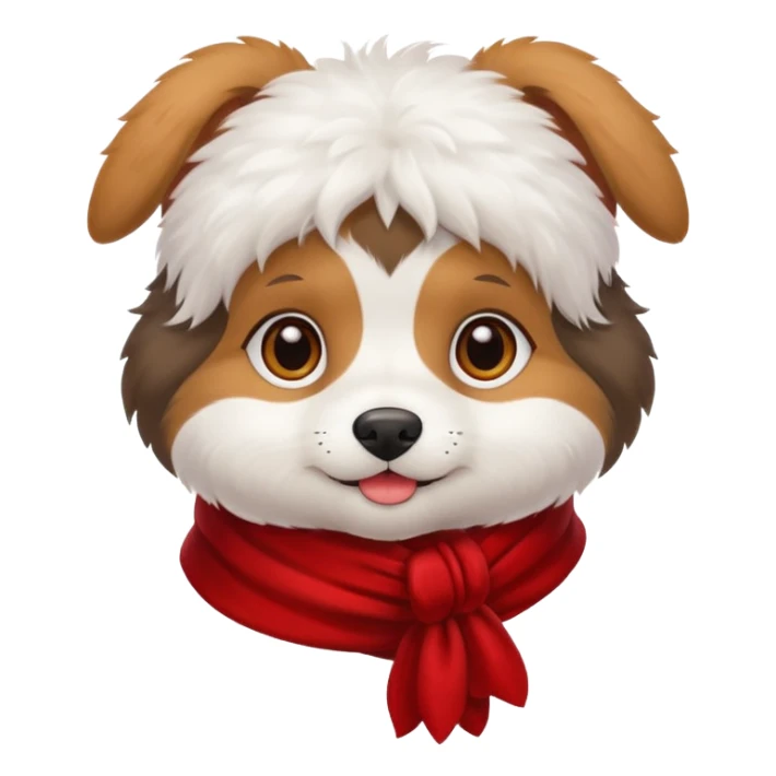 baby dog wears red scarf  sticker
