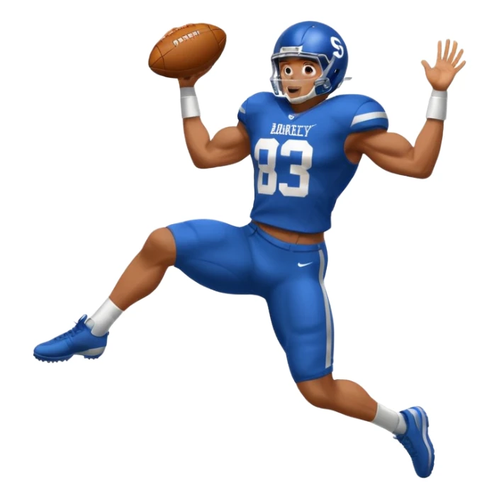 Saqoun Barkley hurdle over a person sticker