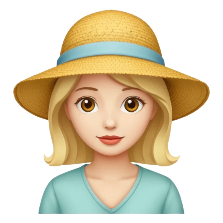 woman with a sun hat sticker
