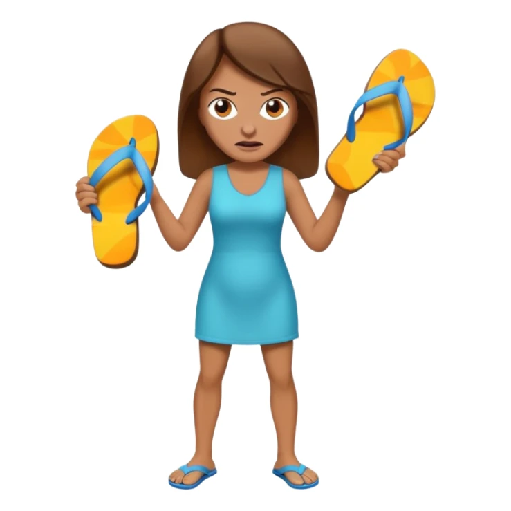 an angry mother with a flip-flop in her hand, ready to hit someone sticker
