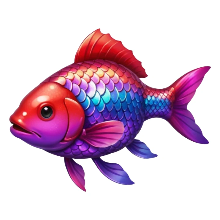 color gradient between red and purple glitter cute happy carp sticker