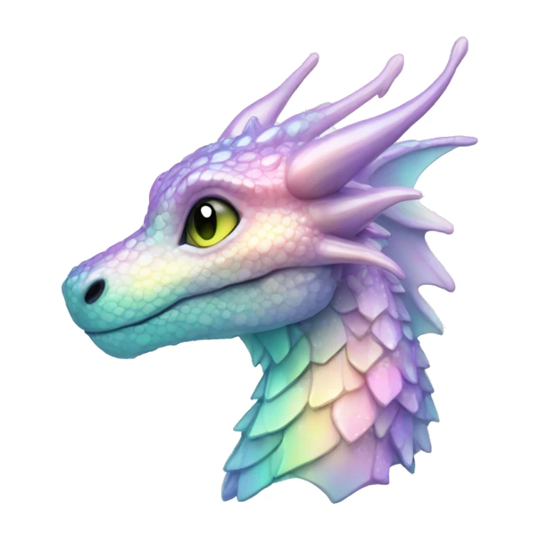 Sparkly glossy Pastel iridescent glass dragon sticker