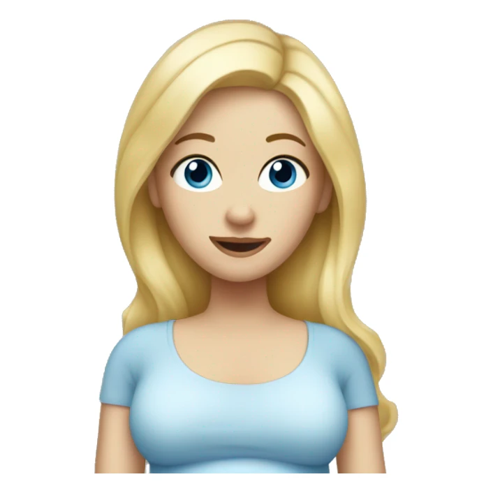 Blonde hair pregnant woman blue eyes sticker