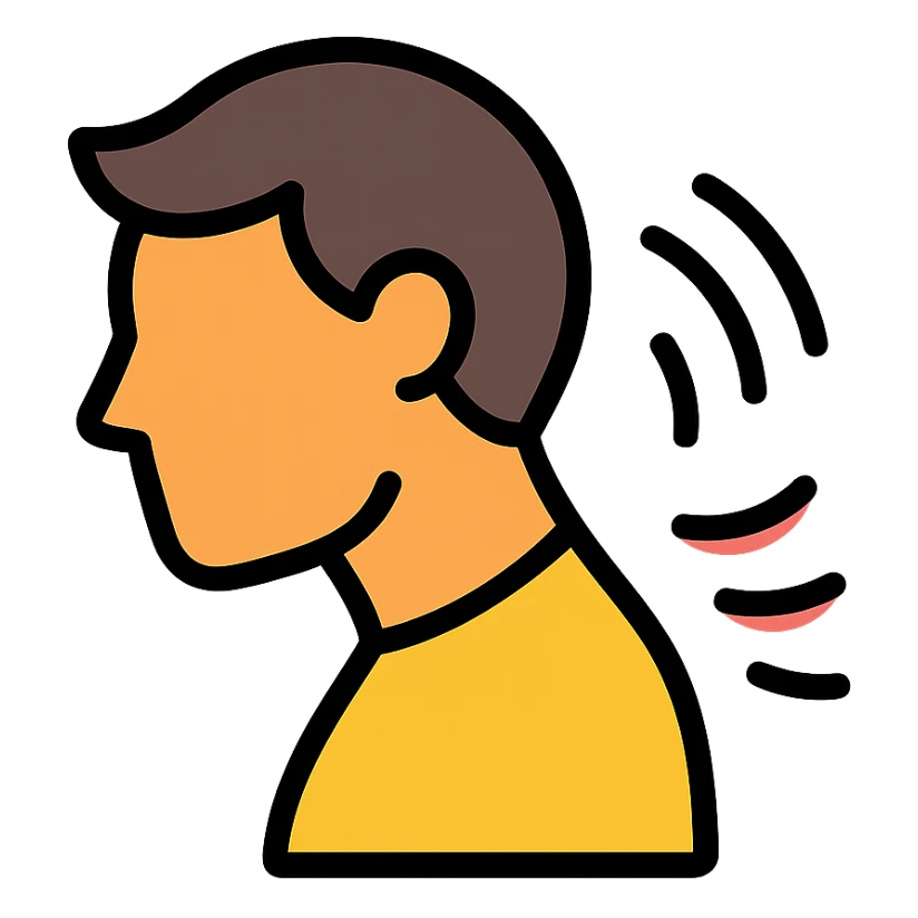 head with neck sharply bent, whiplash effect icon sticker