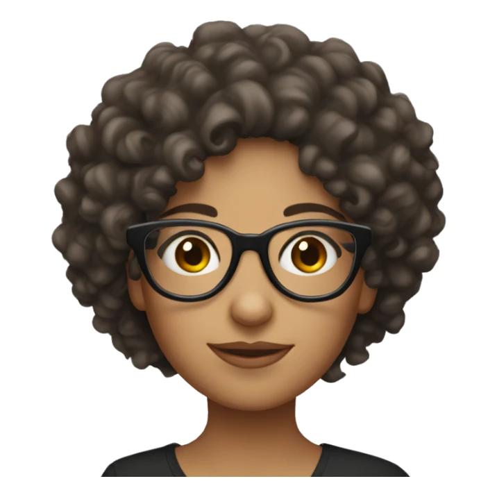 Latina curly hair girl with glasses  sticker